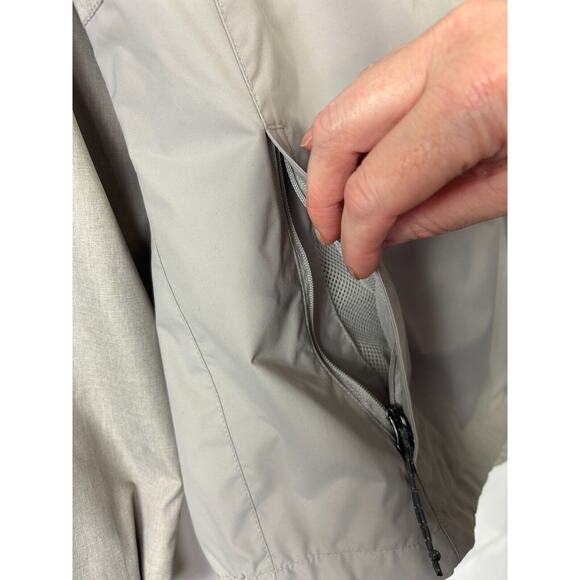 Columbia Womens Large Abbotsville Windbreaker Lightweight Hooded Jacket Gray - Picture 10 of 16
